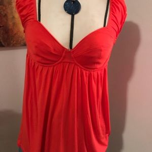 Tangerine t-shirt with built in bra !